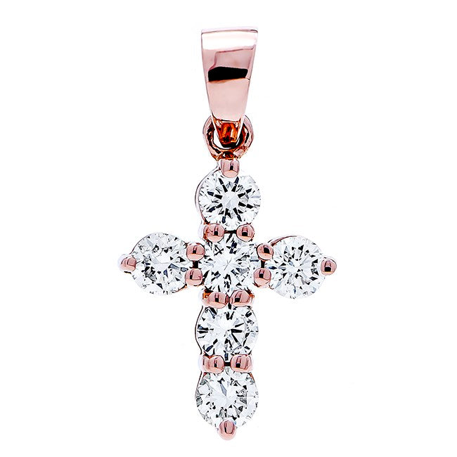 18KR Diamond Cross Pendant