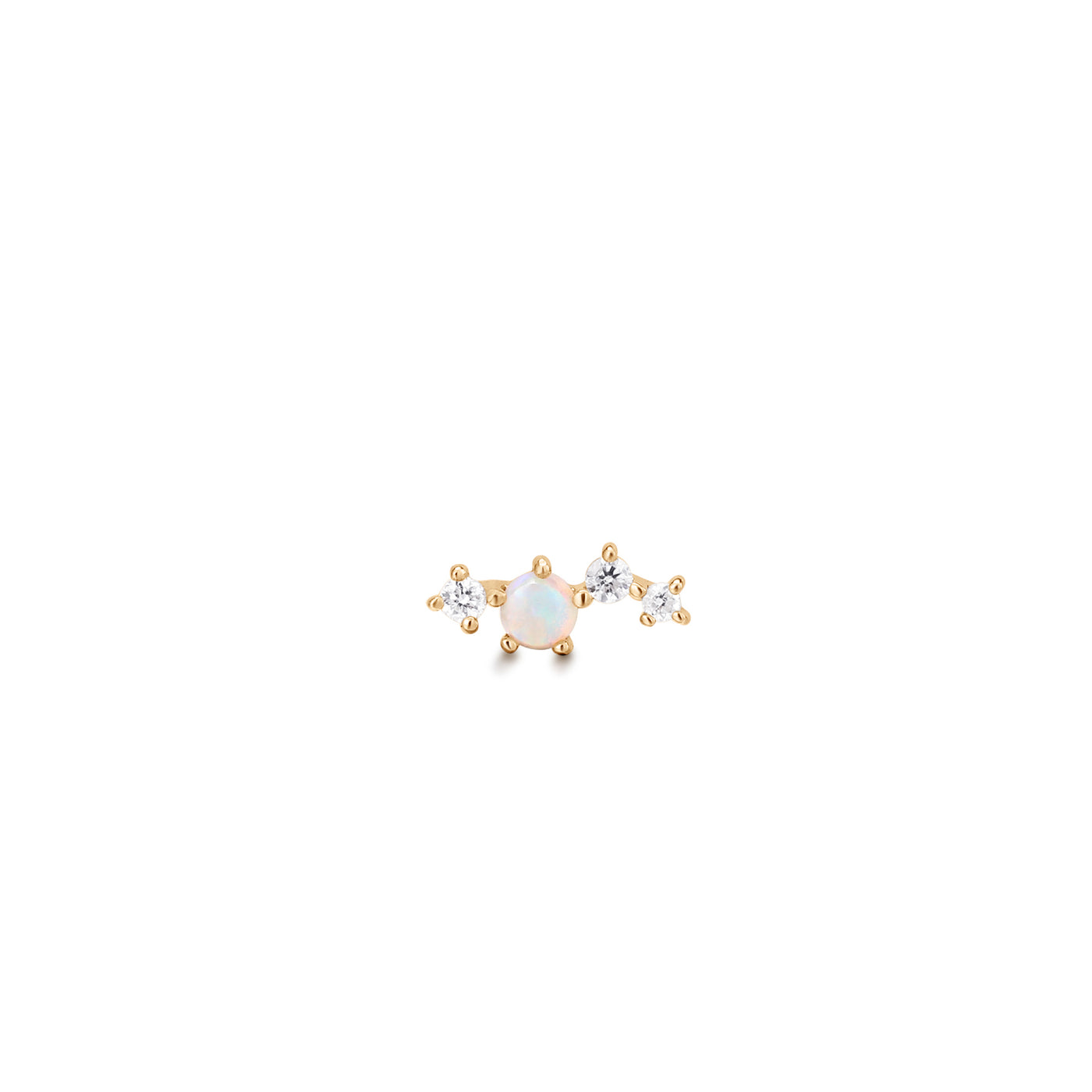 VENUS  Single Opal And Diamond Piercing Earring