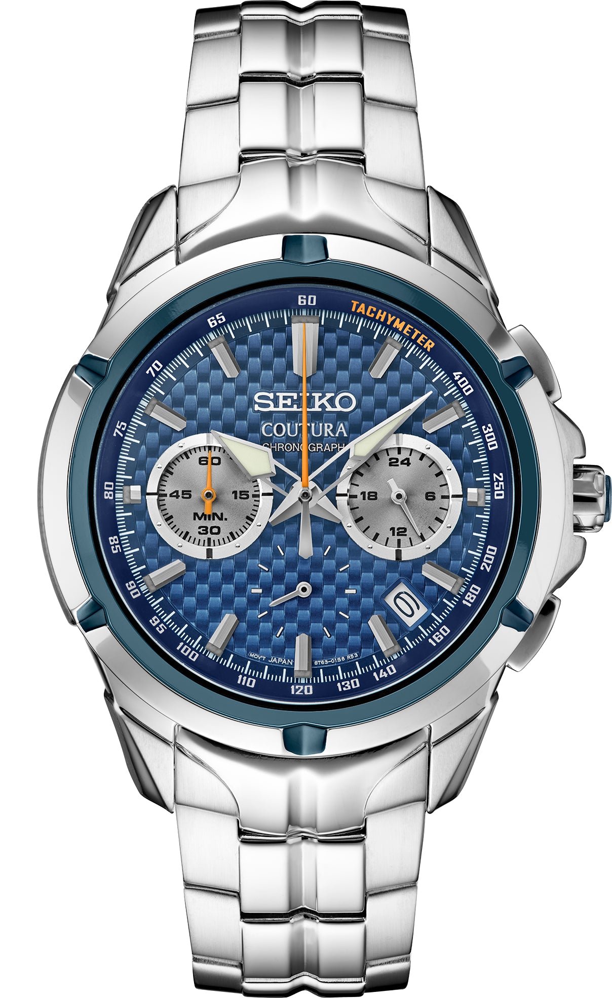 Gts Seiko SSB431 Coutura SS Quartz Chronograph Blue Dial Watch