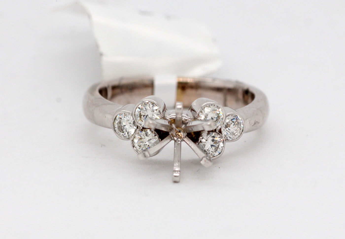 18KW Diamond Semi Mount Ring, Engagement Ring Setting