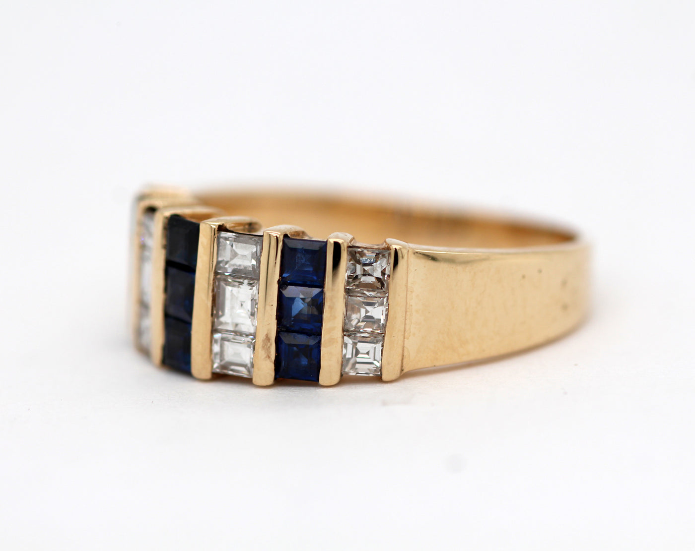 Estate 14KY .60 Cttw Sapphire and Diamond Ring