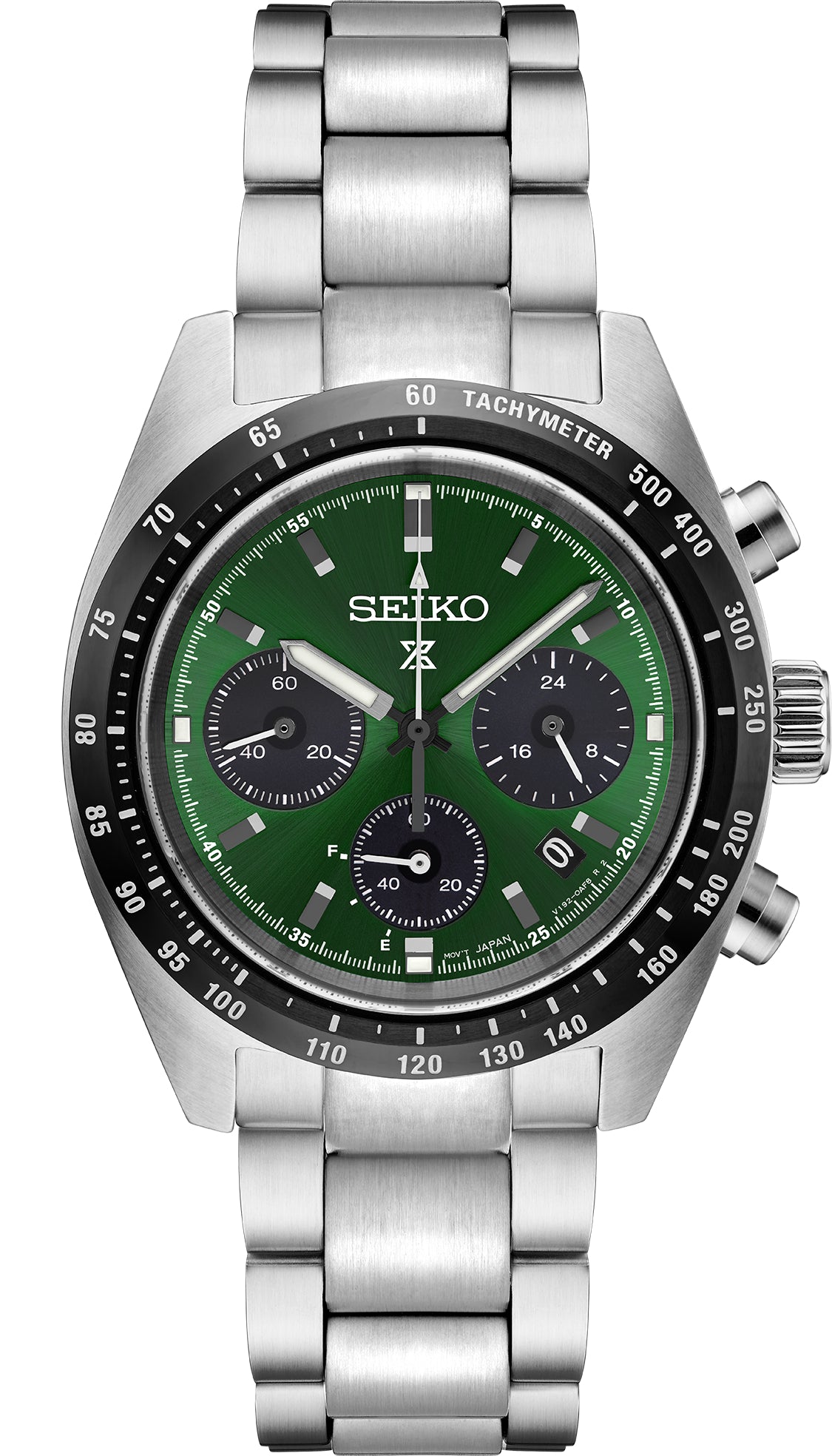 Gts Seiko SSC933 Prospex SS Solar Chronograph Green Dial Watch