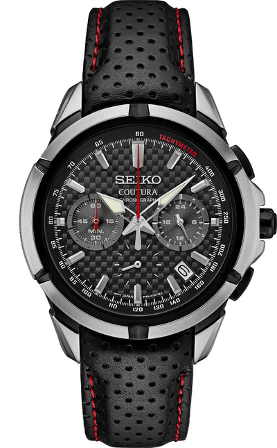 Gents Seiko Coutura Chronograph Black Dial and Bezel Watch