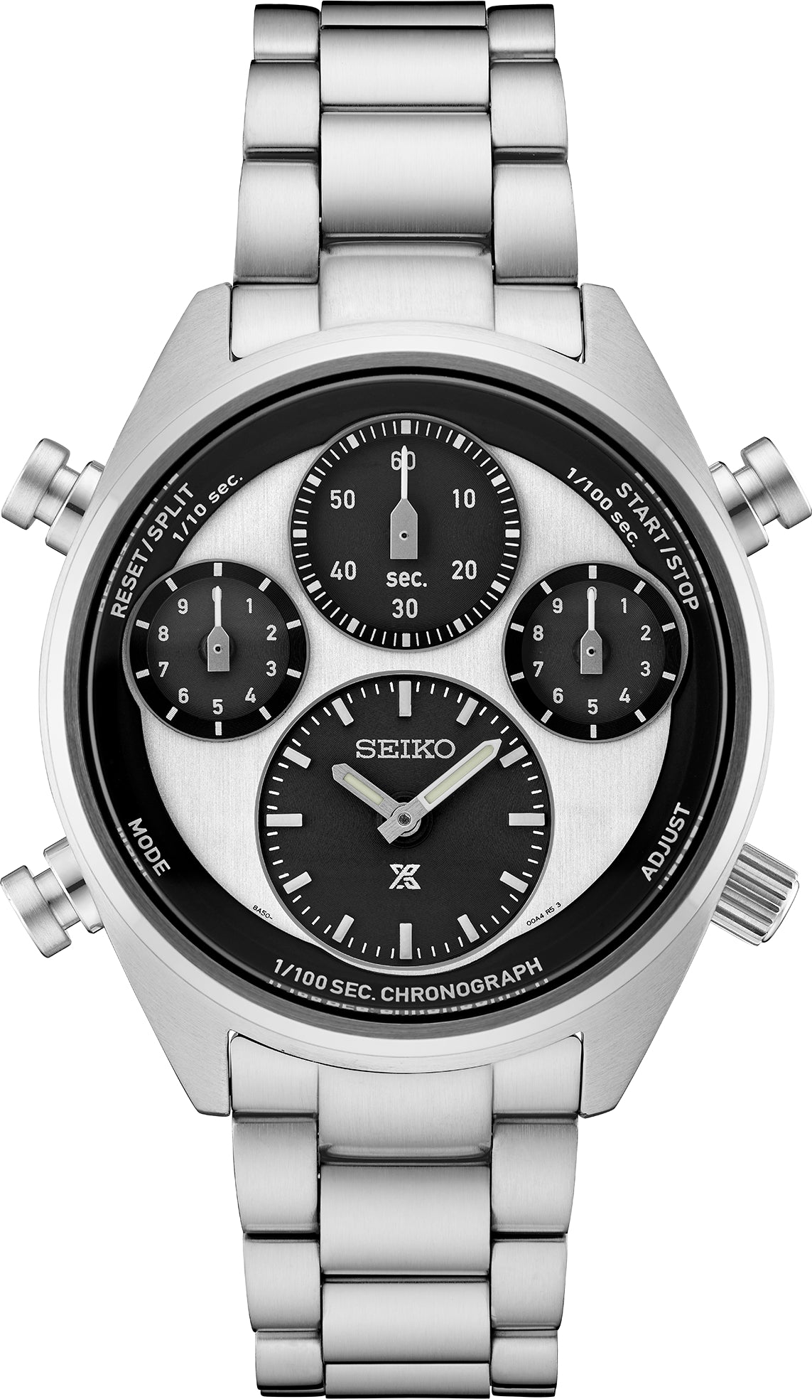 Gts Seiko SFJ001 Prospex Solar Chronograph Black and White Dial Watch
