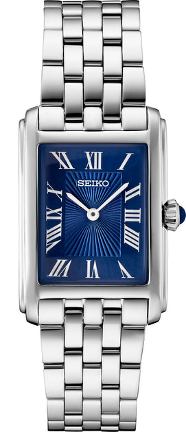 Ladies Stainless Steel Seiko Tank watch with Blue dial Seiko  display picture 2