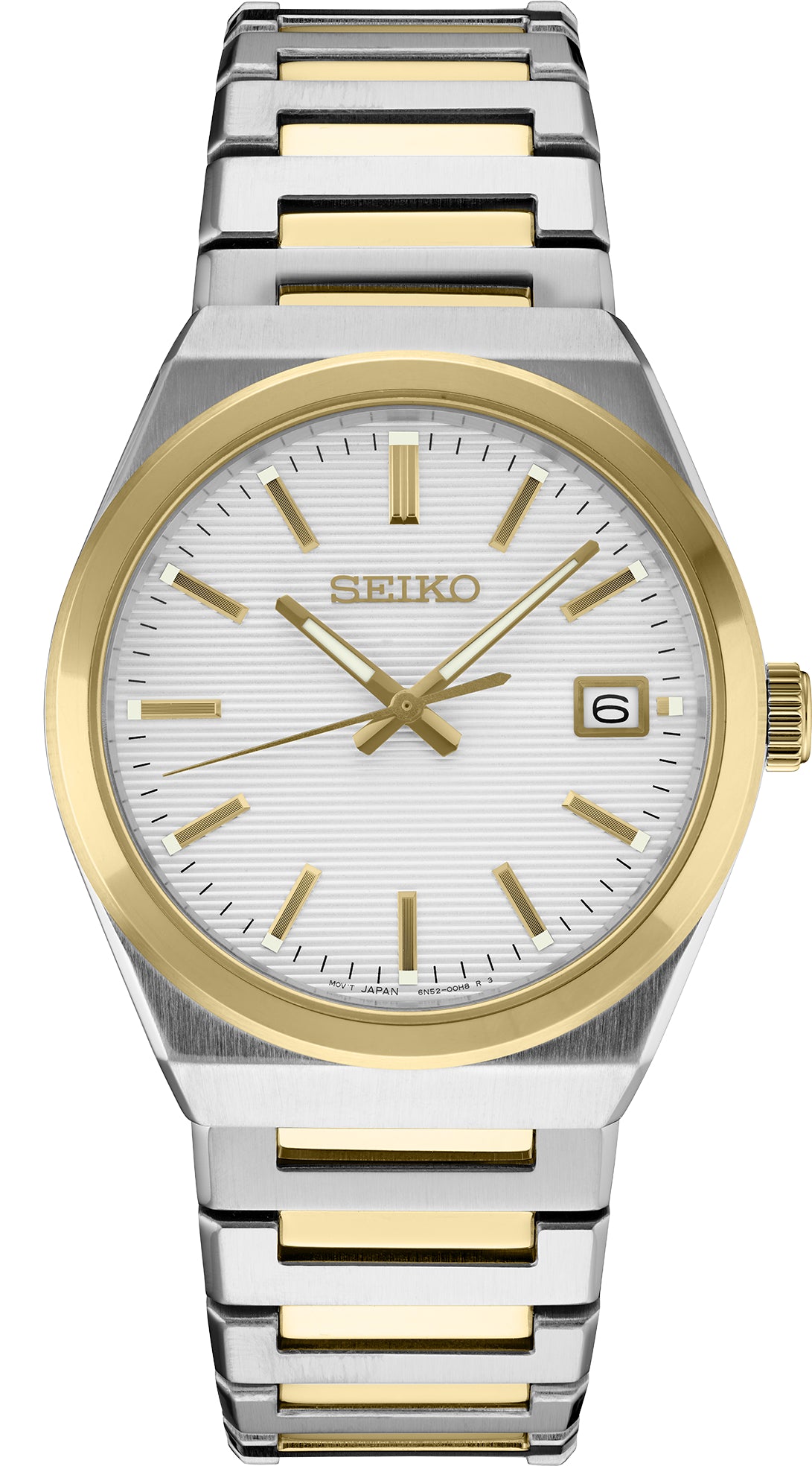 Gts Seiko SUR558 Essentials Two Tone Quartz White dial Watch