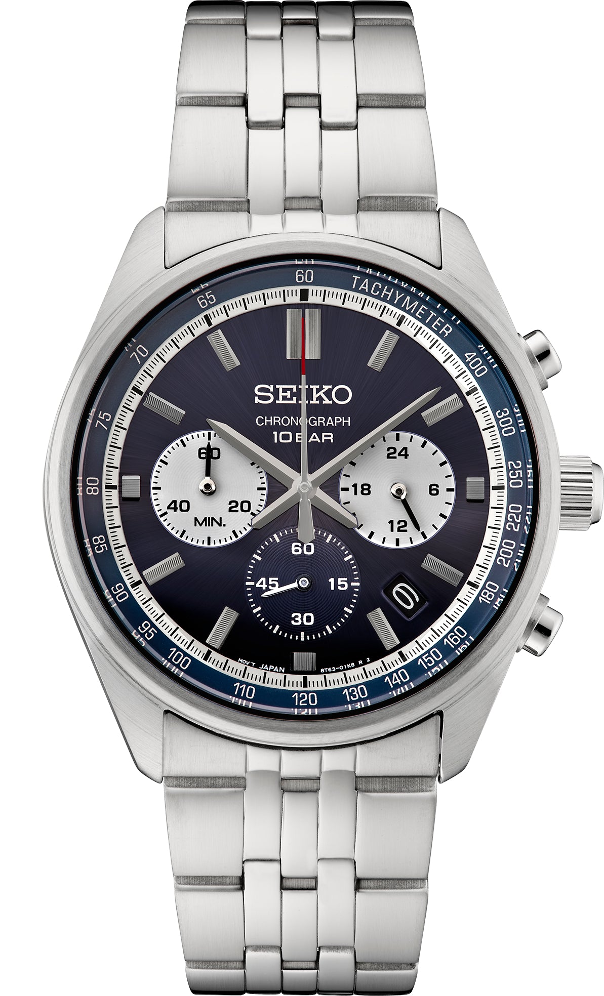 Gts Seiko SSB427 Essentials SS Chronograph Blue Dial Watch