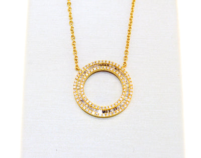 18KY 18" Diamond Circle Necklace