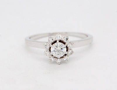 14KW .51 Cttw Diamond Halo Engagement Ring image