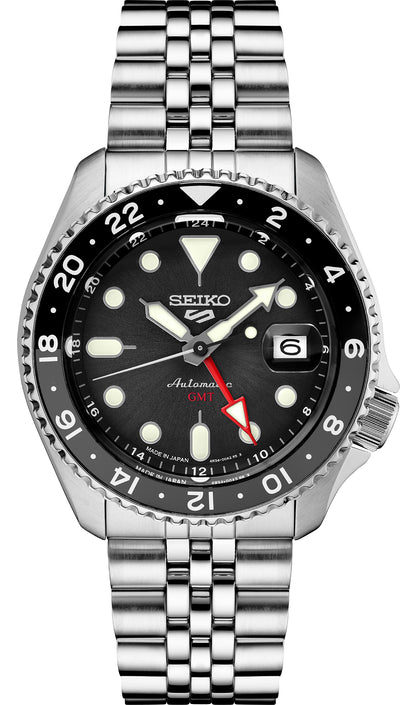 Gents Seiko 5 Sports SS Automatic GMT Watch