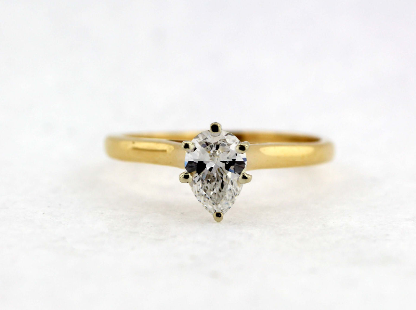 14KY .65 CT PEAR SHAPED DIAMOND SOLITAIRE RING G-VS1 image