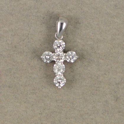 18KW Diamond Cross Pendant