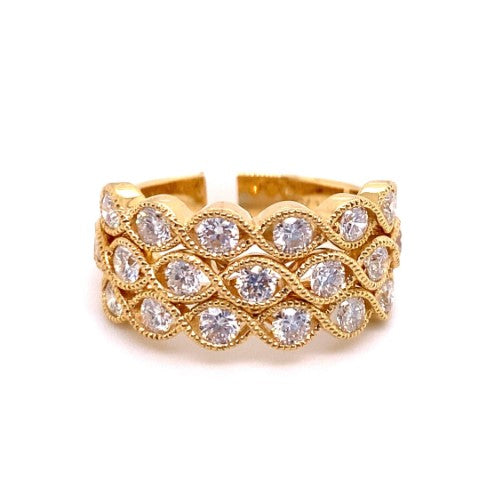 18KY Fashion Diamond Ring