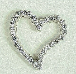 18KW Diamond Invisible Set Heart Pendant