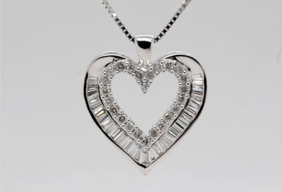 14KW 1.50 Cttw Diamond Heart Shaped Pendant image