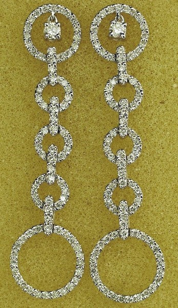 18KW Fashion Dangly Diamond Earrings