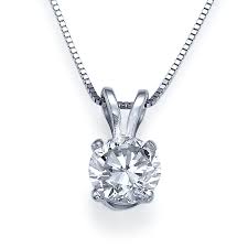 14KW .56 CT ROUND BRILLIANT PENDANT J-I1 N1187