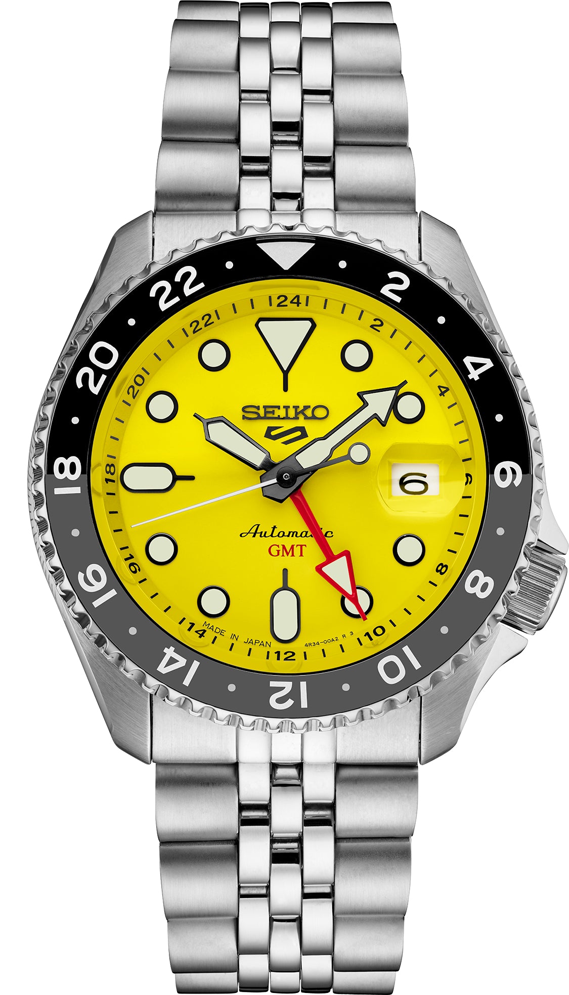 Gents Seiko Automatic GMT Yellow Dial Watch