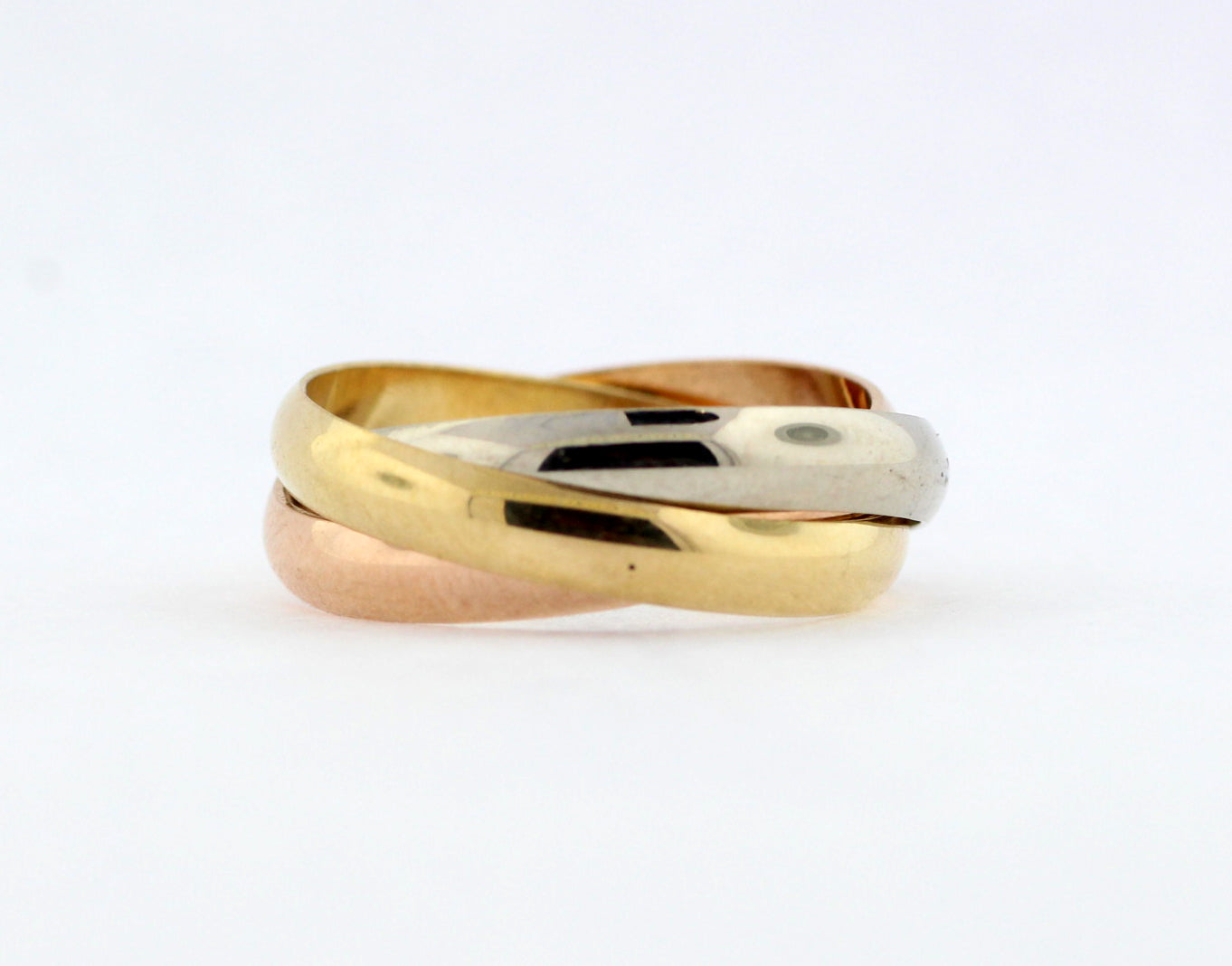 18KTRI COLOR ROLLING RING