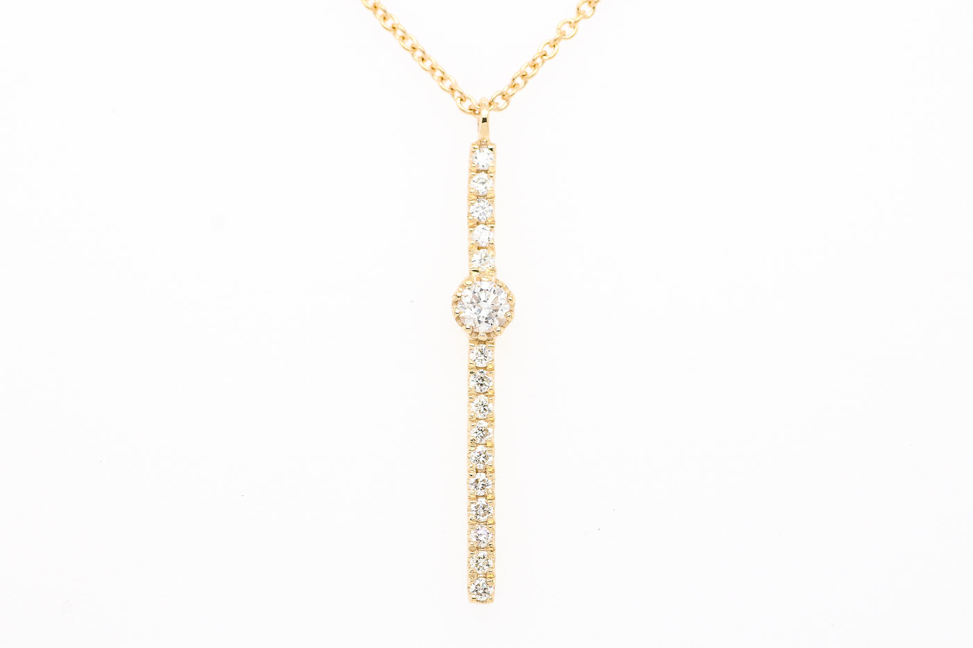 14KY .16 CTTW DIAMOND DROP NECKLACE