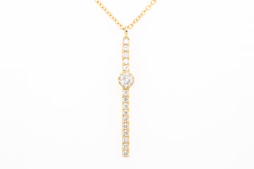 14KY .16 Cttw Diamond Drop Necklace