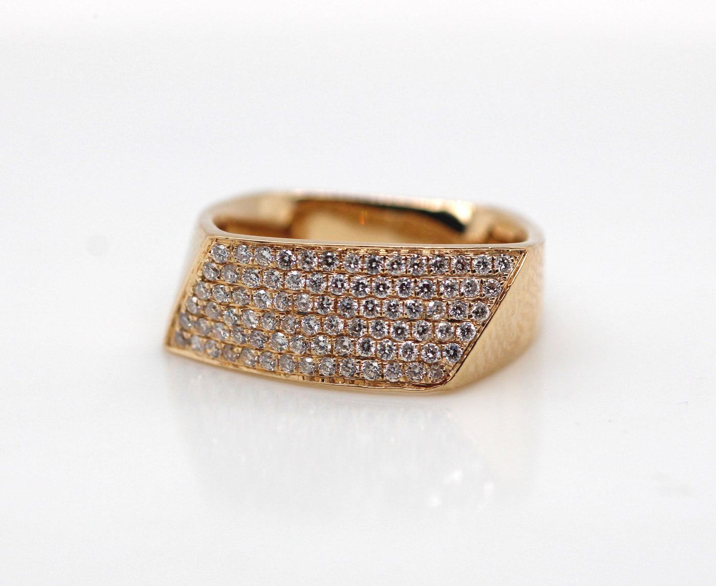 14KY .50 CTTW DIAMOND PAVE RING VAN GOGH GEOMETRIC