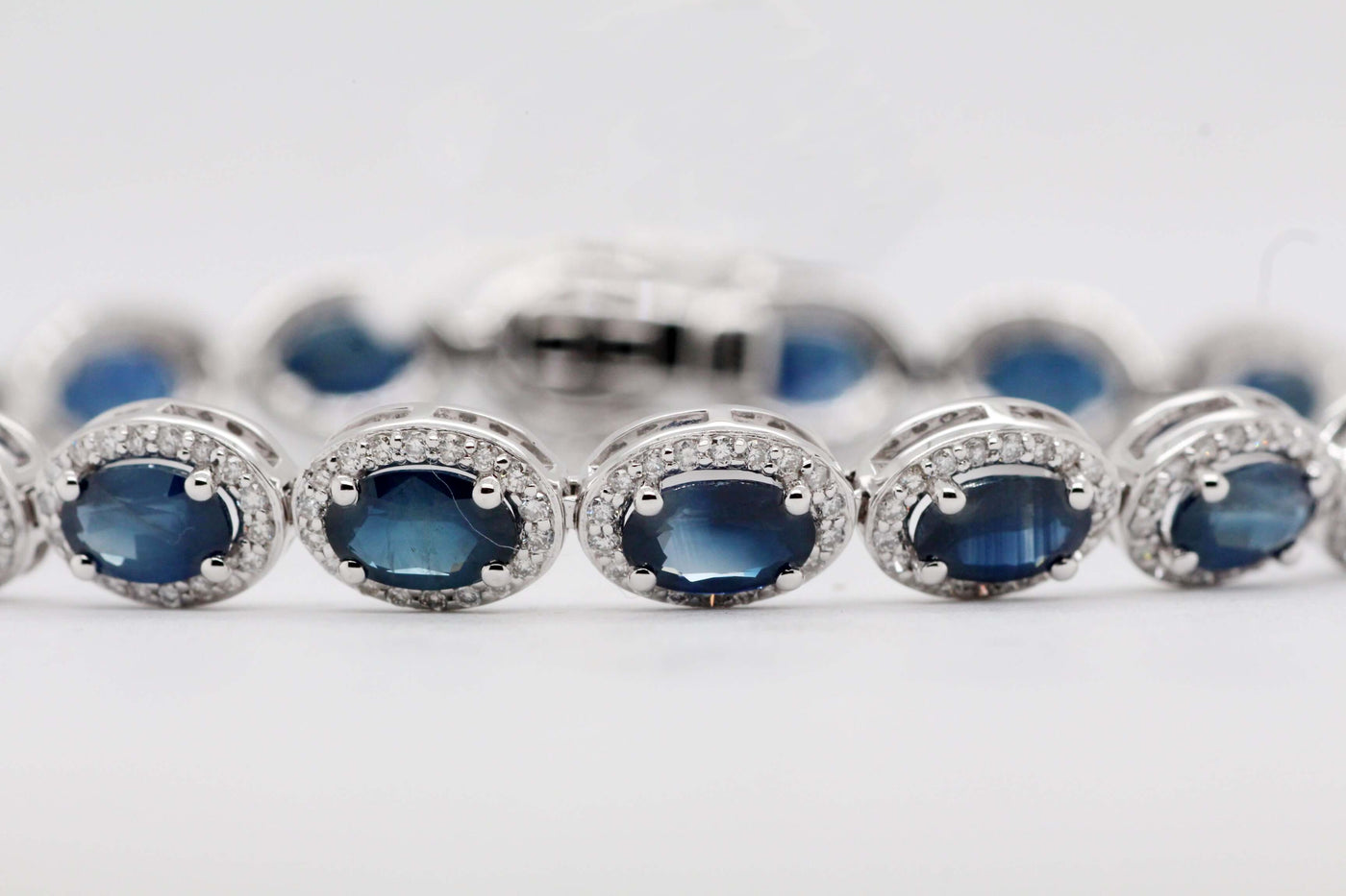 14KW 12.00 Carat TW Sapphire and Diamond Bracelet