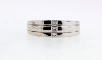 ESTATE 14KW .36 CTTW PRINCESS CUT DIAMOND GENTS BAND G-SI2