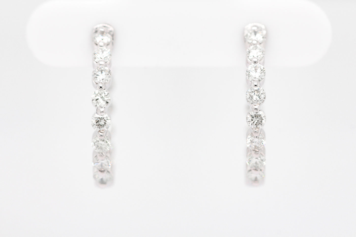 14KW 1.03 CTTW DIAMOND HOOP EARRINGS, HI-SI2