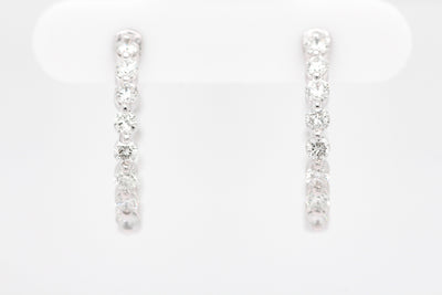 14KW 1.03 CTTW DIAMOND HOOP EARRINGS, HI-SI2