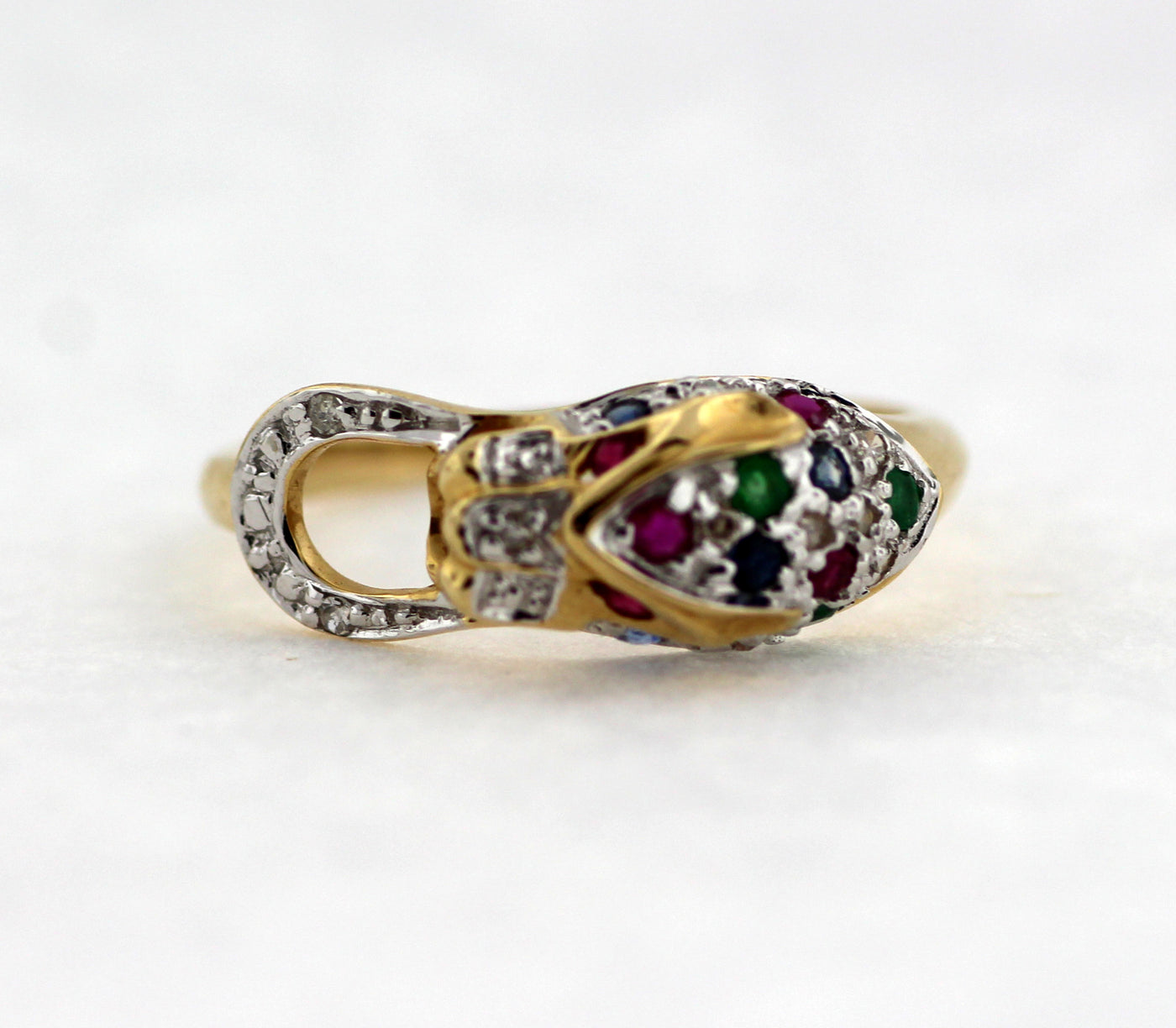 ESTATE 14KY RUBY, SAPPHIRE , AND EMERALD RING