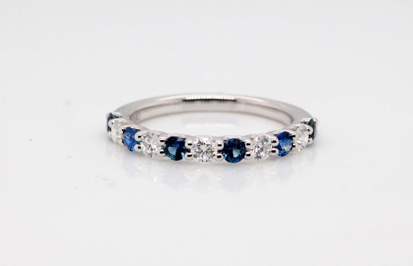 14KW .41 Ctw Sapphire and .34 Cttw Diamond wedding band G-SI2