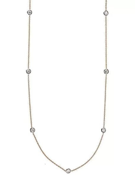 18KR .71 CTTW diamonds by the yard necklace, H-SI1