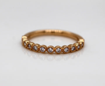 14KY .25 CTTW DIAMOND BEZEL-SET WEDDING BAND