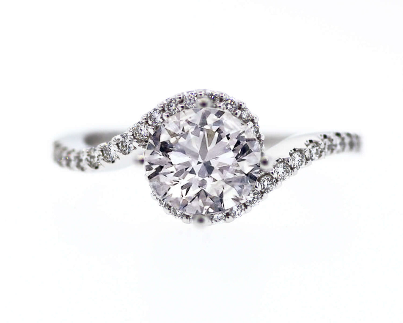 18KW .24CTTW DIA  HALO ENGAGEMENT RING SETTING