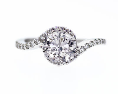 18KW .24CTTW DIA HALO ENGAGEMENT RING SETTING image