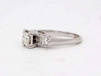 Estate 14KW .65 Cttw Diamond 3 Stone Ring