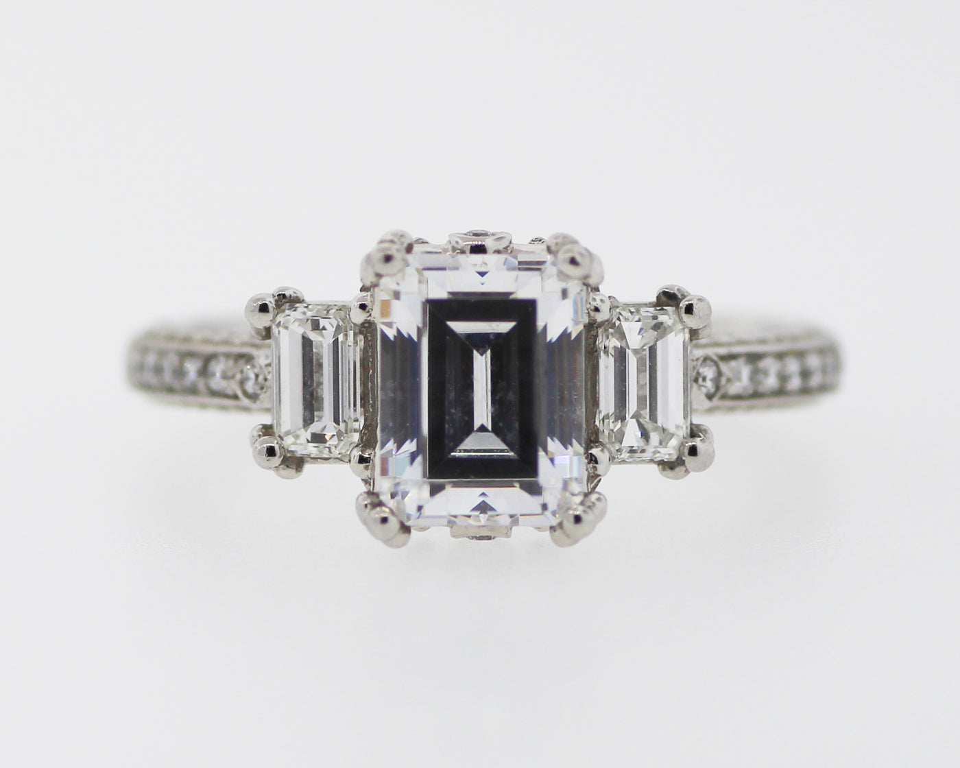 ELI JEWELS PLATINUM .75CTTW DIAMOND ENGAGEMENT RING