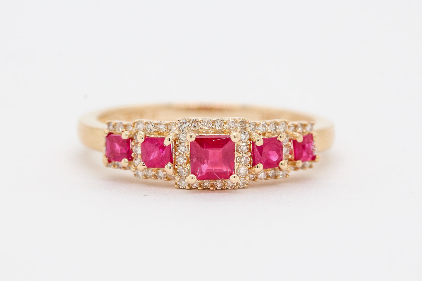 Estate 14KY .50 CTTW ruby and diamond ring, .30 CTTW J-I1