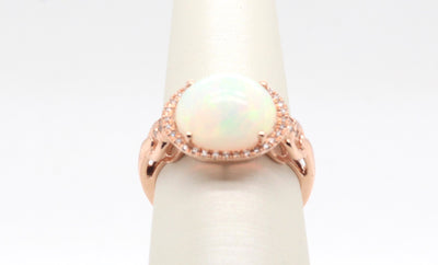 14KR Opal and Diamond Ring