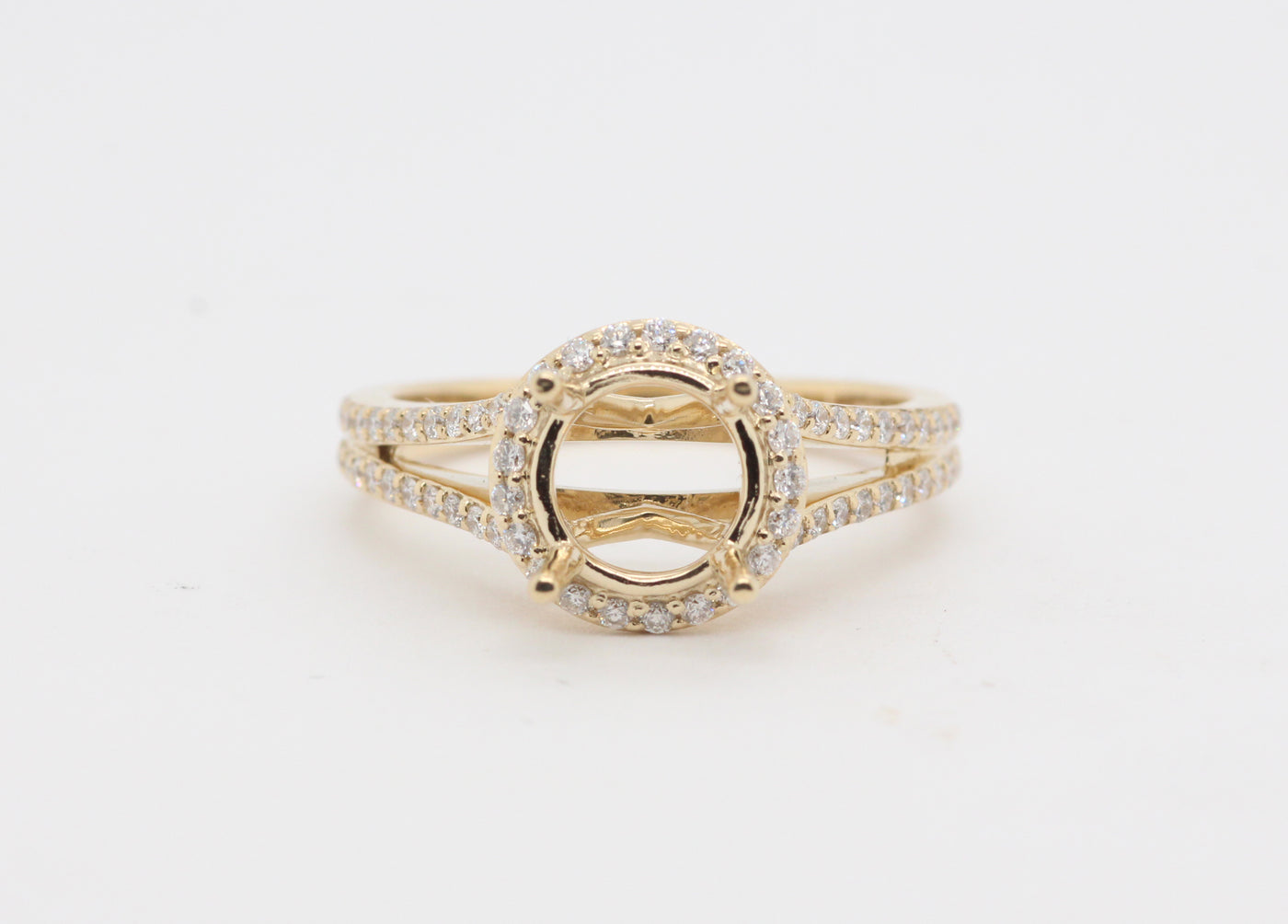 14KY .41 Cttw Diamond Halo Semi Mount, H-SI2