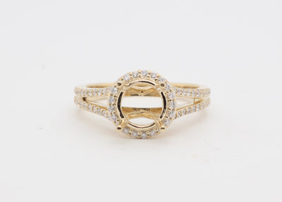 14KY .41 Cttw Diamond Halo Semi Mount, H-SI2