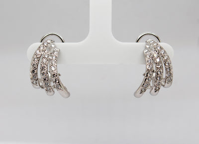 18KW 1.50 Cttw Diamond Earrings F in Color and VS2 in Clarity