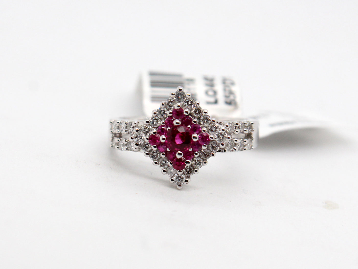 18KW .45 Cttw Ruby and .42 Cttw Diamond Ring