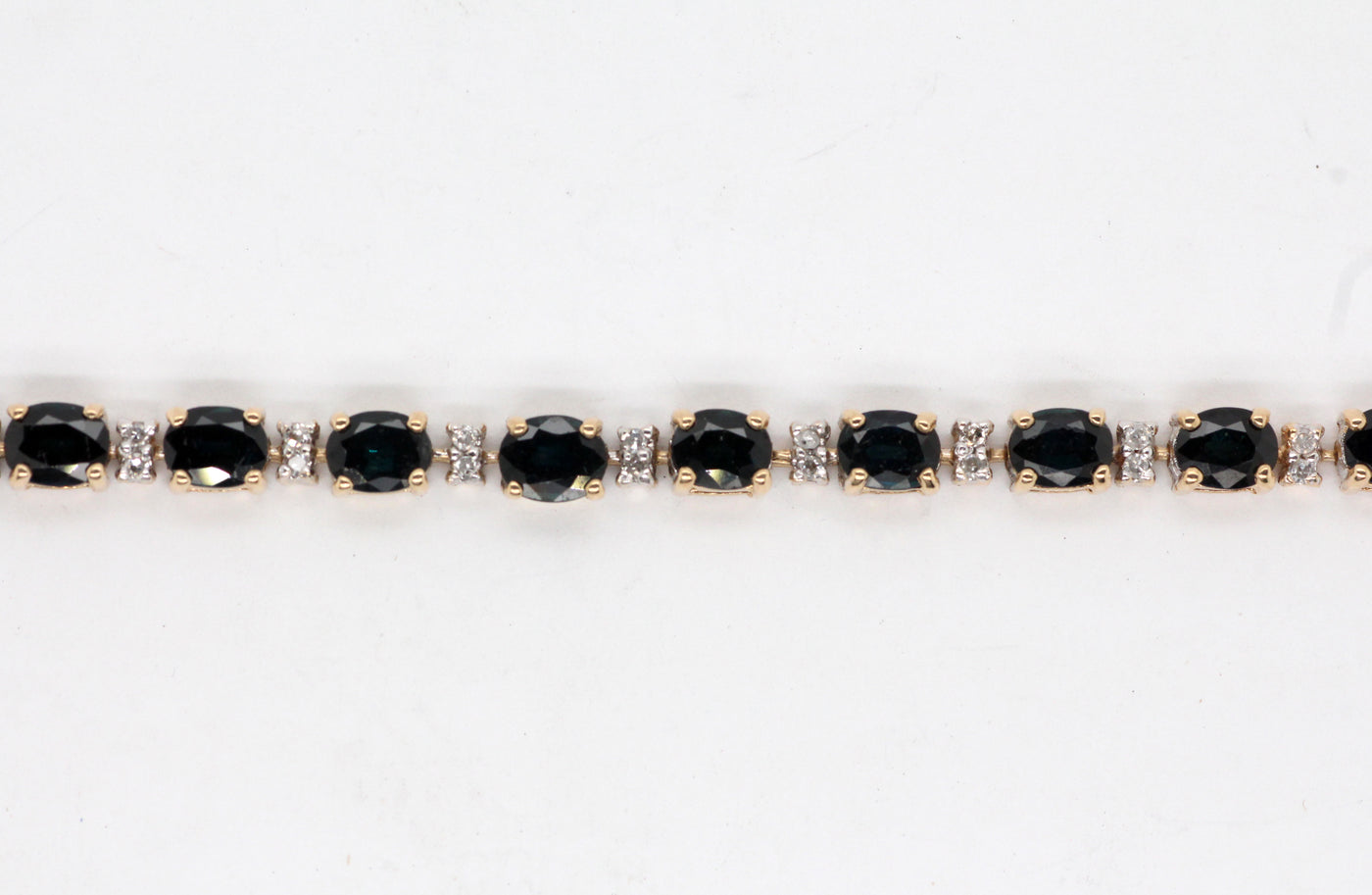 Estate 14KY 10.40 Cttw Sapphire and Diamond Bracelet