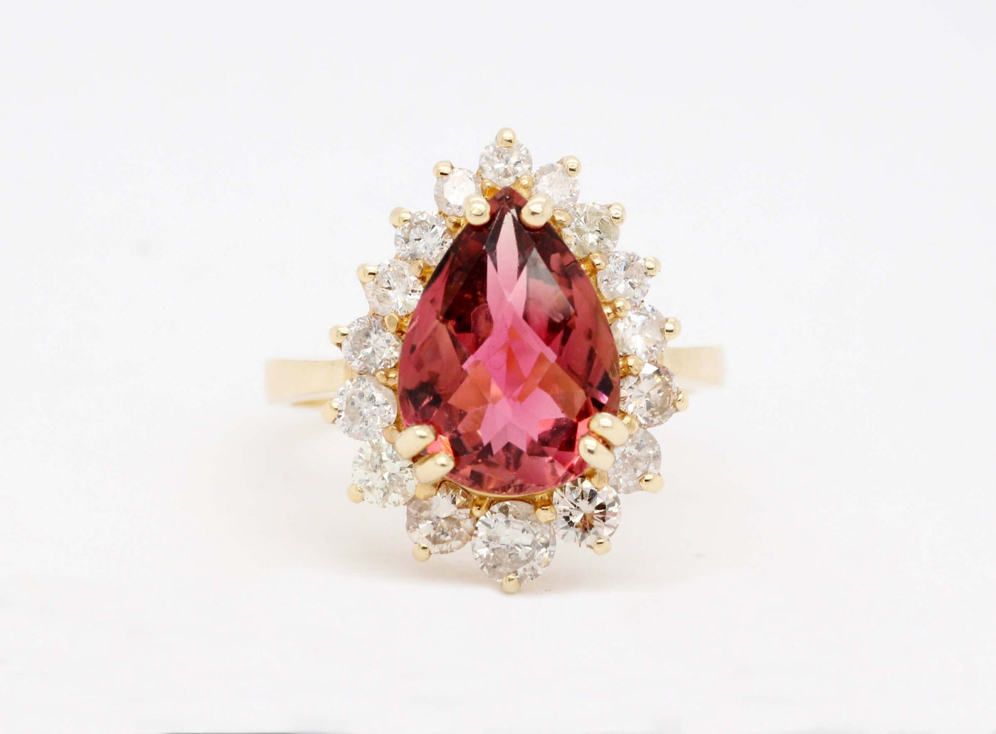 14ky 4.09 ct rubellite tourmaline and diamond ring, 1.30 cttw i-i1 image