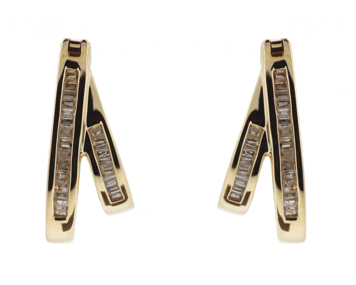 14KY 1.00CTTW DIAMOND HOOP EARRINGS