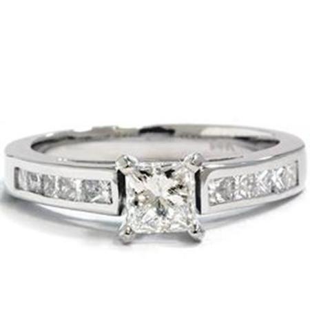 18KW .1.20CTTW DIAMOND ENGAGEMENT RING .70CT CTR