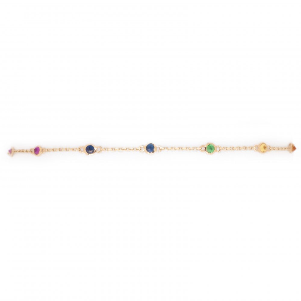 14KY .48 Cttw Multi Color Sapphire Bracelet