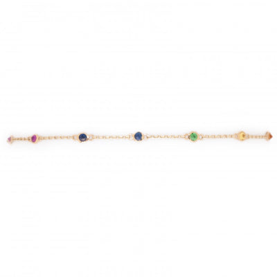 14KY .48 Cttw Multi Color Sapphire Bracelet